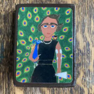2.5 X 3.5 inch Flannery O'Connor Byzantine Folk Icon style Print on Wood