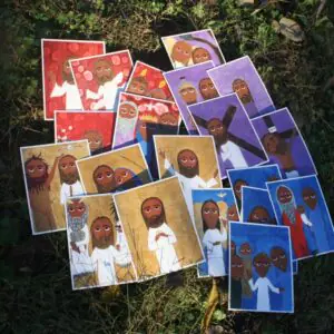 Set of 5.5 X 7ish inch 20 Mysteries of the Rosary on Card stock by DL Sayles