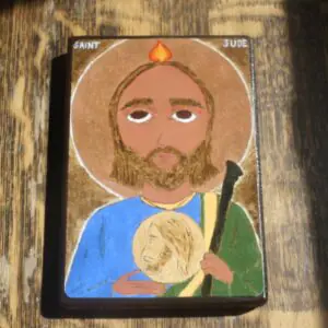 4 X 6 ish Saint Jude Byzantine Folk Icon on wood